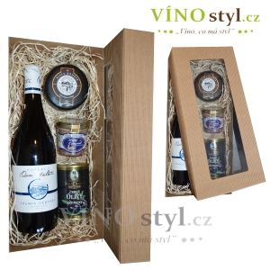 Dárkový balíček Víno z Kobylí + sýr + terrina + olivy