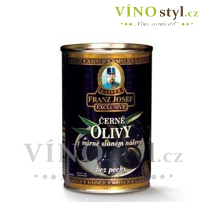 Černé olivy bez pecky ve slaném nálevu 