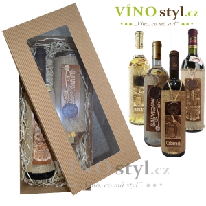 Firemní balíček - 2 láhve zahraničních vín + dárková krabička
