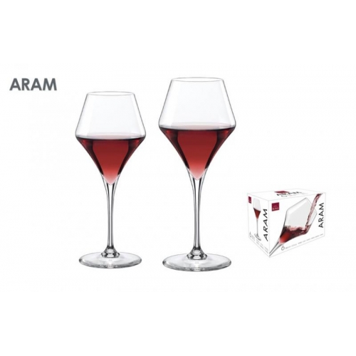 Sada jedinečných sklenic na víno ARAM 600 ml - 6 ks