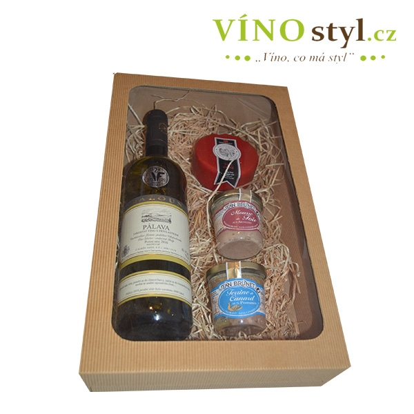 Firemní balíček - víno Sauvignon Baloun, Cheddar, 2 x francouzská terrina