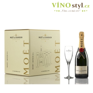 6 láhví Moët & Chandon Impérial 75 cl. + 6 sklenic zdarma