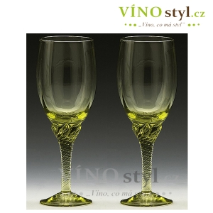 Lesní sklo - 2 sklenice na víno LUDMILA