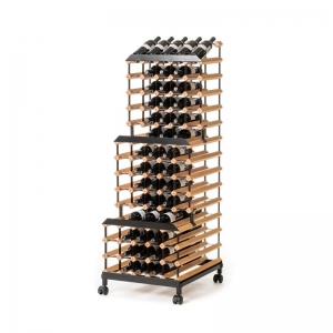 Pojízdný stojan na víno pro 90 lahví - 3 řady