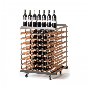 Pojízdný stojan na víno pro 112 lahví