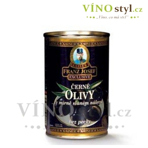 Černé olivy bez pecky ve slaném nálevu 