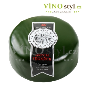 Sýr Cheddar GREEN THUNDER, s česnekem a bylinkami