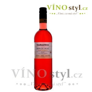 Merlot Rosé, pozdní sběr 2021, víno růžové - polosuché