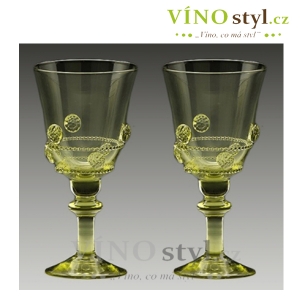 Lesní sklo - 2 sklenice na víno ALŽBĚTA