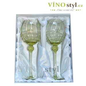 Lesní sklo - 2 sklenice na víno VIKTORIE
