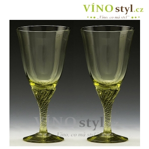 Lesní sklo - 2 sklenice na víno CECILIE