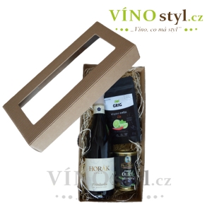 Dárková sada z vinařství Horák  červené víno + pochutiny
